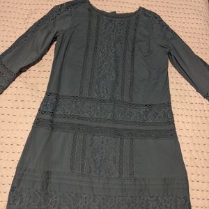Abercrombie & Fitch Lace 3/4 Sleeve Shift Dress XS